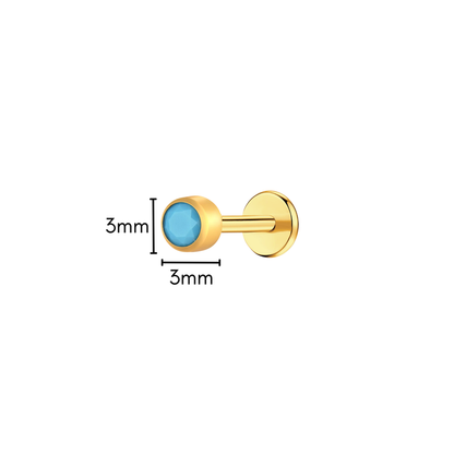 Turquoise Halo Flat Back Stud