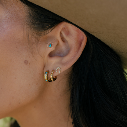 Turquoise Marquise Flat Back Stud