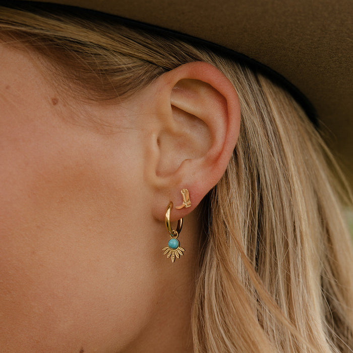 Turquoise Sunrise Hoops
