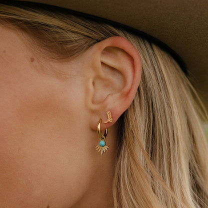 Turquoise Sunrise Hoops