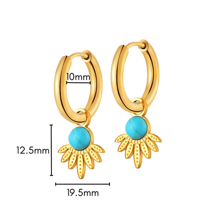 Turquoise Sunrise Hoops