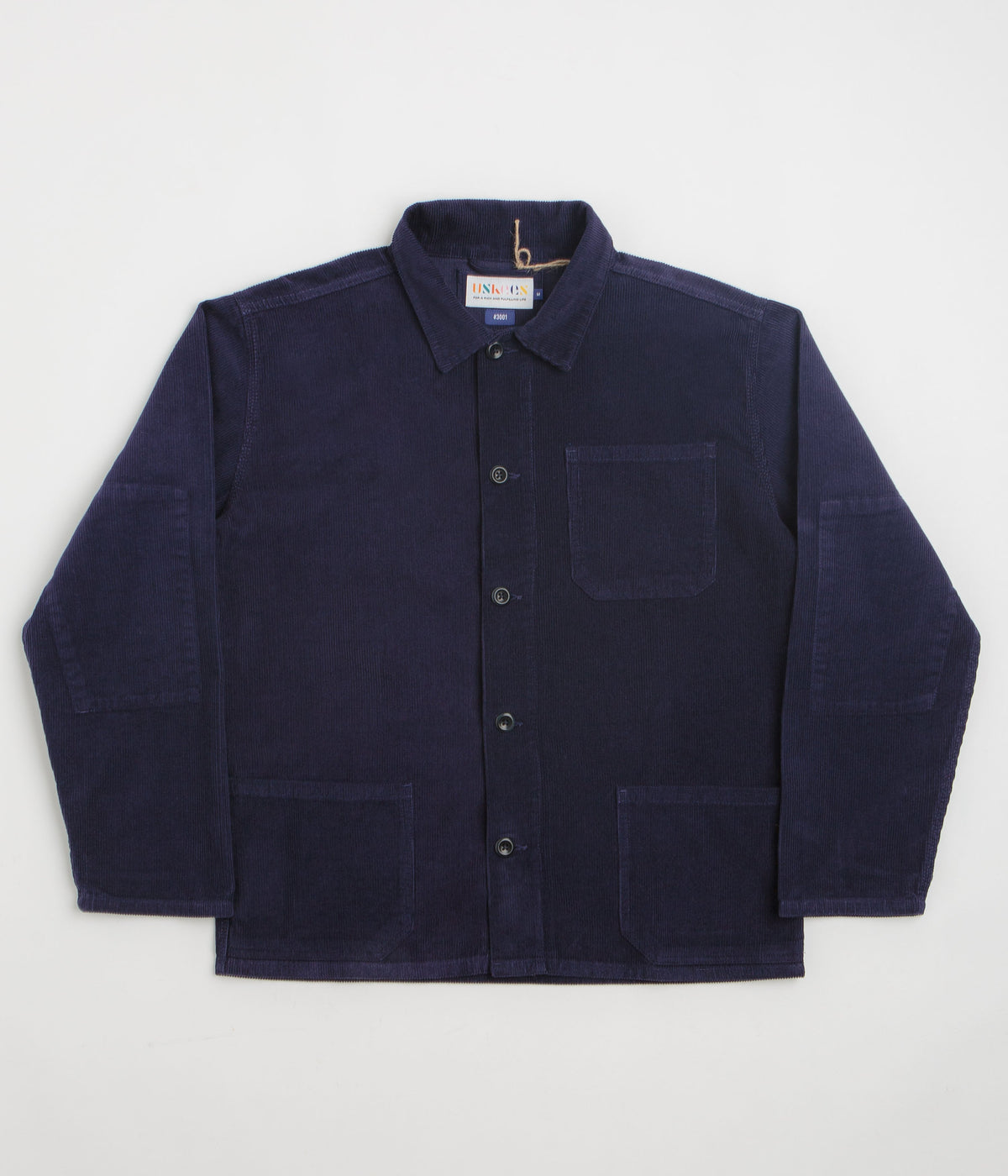 Uskees 3001 Cord Buttoned Overshirt - Deep Indigo