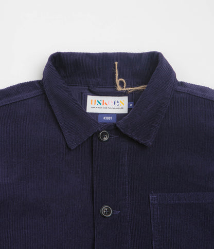 Uskees 3001 Cord Buttoned Overshirt - Deep Indigo