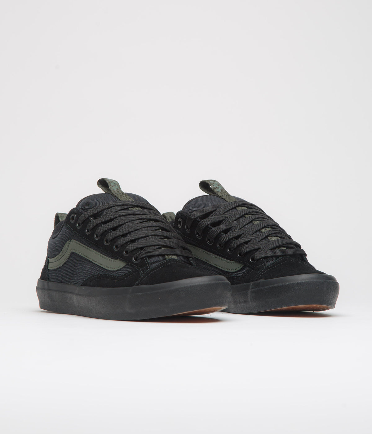 Vans Skate Old Skool 36+ Shoes - (Atiba) Black / Dark Green