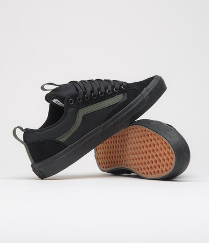 Vans Skate Old Skool 36+ Shoes - (Atiba) Black / Dark Green