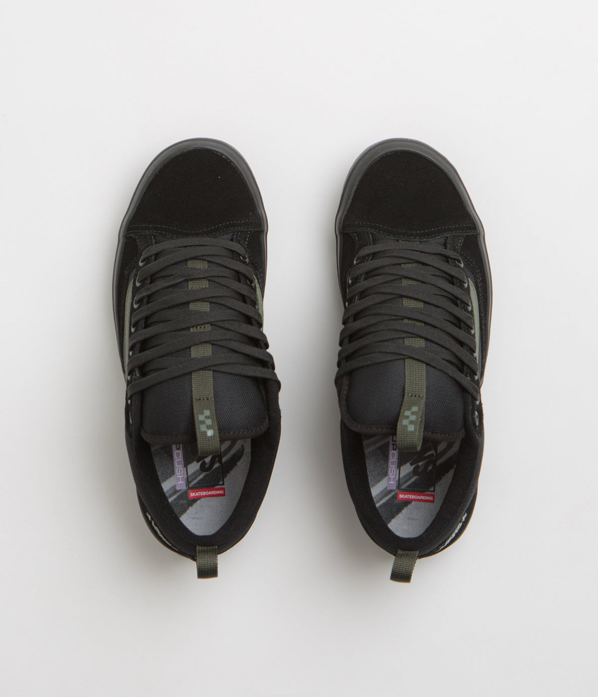 Vans Skate Old Skool 36+ Shoes - (Atiba) Black / Dark Green