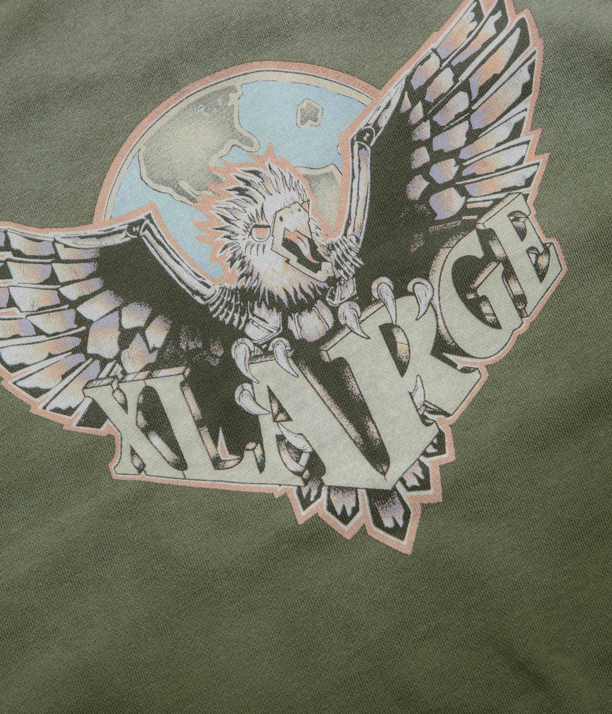XLarge Eagle Wings To The World Crewneck Sweatshirt - Olive