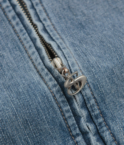 Yardsale Denim Full Zip Hoodie - Blue
